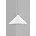 Design-Hängelampe, geometrisch runde Form in weißem Metall, E27-Fassung (Leuchtmittel nicht enthalten), Durchmesser 49 cm, Höhe 24,8 cm