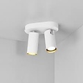 Tweelichts plafondspot in wit metaal, GU10 fitting max. 25W, IP20, lichtbron niet inbegrepen, 17,1 x 20 cm