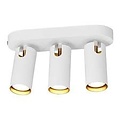 3-spot plafondlamp in wit metaal en kunststof, GU10-fitting, IP20, klasse 2, lichtbron niet inbegrepen