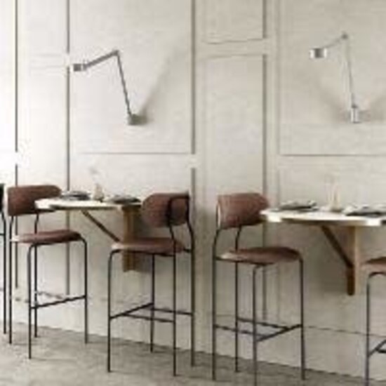 Table/wall lamp with Danish design in grey metal, integrated 9W LED, dimmable, height 46.5 cm, IP20