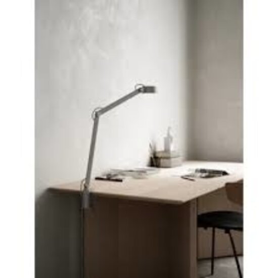 Table/wall lamp with Danish design in grey metal, integrated 9W LED, dimmable, height 46.5 cm, IP20