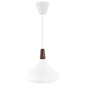 Suspension Float, métal noir conique avec dessus en noyer huilé, Ø180 x H265mm, culot E27, câble 300cm, IP20