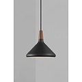 Hängelampe mit schwarzem Metallrahmen und FSC-zertifizierter, geölter Walnussplatte, E27-Fassung, dimmbar mit kompatibler Lampe