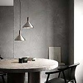 Hanglamp in geborsteld staal met geolied, FSC-gecertificeerd notenhouten top - E27, dimbaar, hoogte 24,5 cm, diameter 27 cm