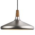 Pendant lamp with steel frame and FSC-certified oiled walnut top, Ø39 cm, height 27 cm, E27 fitting max. 60W, dimmable