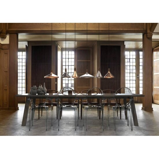 Pendant lamp with steel frame and FSC-certified oiled walnut top, Ø39 cm, height 27 cm, E27 fitting max. 60W, dimmable