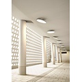 Panel LED de techo 24W regulable, aluminio, cristal opal blanco, Ø38,5 cm, 1600 lúmenes, 230V, IP20