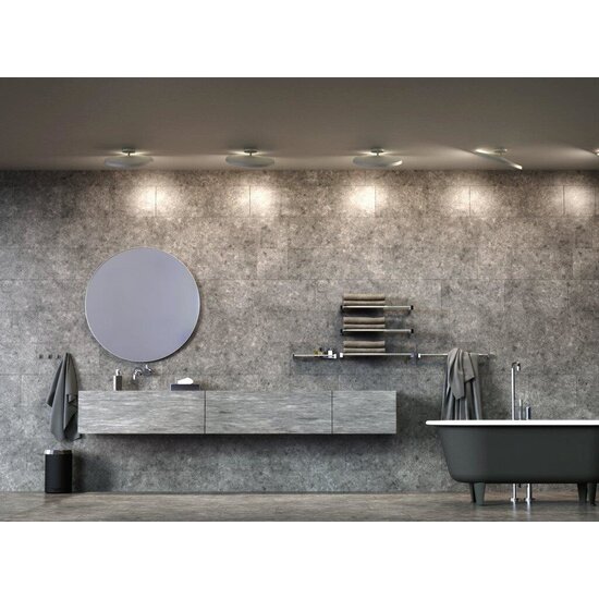 Panel LED de techo 24W regulable, aluminio, cristal opal blanco, Ø38,5 cm, 1600 lúmenes, 230V, IP20