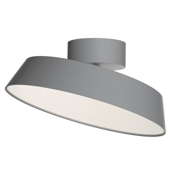 Plafón LED panel 12W regulable gris, Ø30 cm, 12,9 cm de proyección, 610 lúmenes, IP20, 230V