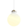 Runde Pendelleuchte mit Schirm aus Opalglas und Sockel aus Metall, E27-Fassung, max. 25W, dimmbar mit passender Lampe, Ø22,5 cm, Kabel 300 cm