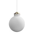 Lámpara colgante redonda con pantalla de vidrio blanco opal y base de metal, casquillo E27, máx. 25W, regulable con bombilla adecuada, Ø22,5 cm, cable 300 cm
