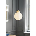 Runde Pendelleuchte mit Schirm aus Opalglas und Sockel aus Metall, E27-Fassung, max. 25W, dimmbar mit passender Lampe, Ø22,5 cm, Kabel 300 cm
