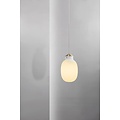 Ovale Pendelleuchte aus Opalweißglas mit Metalldetails, E27-Fassung, dimmbar, Ø22,5 cm, Kabel 300 cm