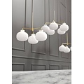 Kronleuchter 3-armig E27 max. 25W Opalweißglas, Metallrahmen, Höhe 55 cm, Breite 57 cm, IP20
