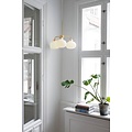 Lustre 3 bras E27 max 25W verre opale blanc, structure métal, hauteur 55 cm, largeur 57 cm, IP20