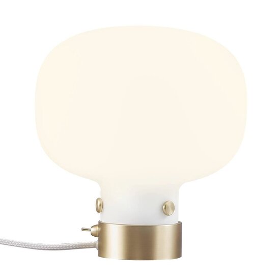 Table lamp with opal white glass shade, metal base and E27 fitting, height 21.2 cm, shade diameter 20 cm, bulb not included