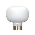 Lampe à poser en verre blanc opale, pied en métal, douille E27, hauteur 21,2 cm, diamètre abat-jour 20 cm, ampoule non incluse