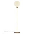 Floor lamp with opal white glass shade and metal base, E27 socket, max 15W, bulb not included, 150 cm tall, IP20