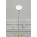 Floor lamp with opal white glass shade and metal base, E27 socket, max 15W, bulb not included, 150 cm tall, IP20
