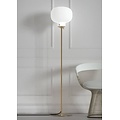 Lámpara de pie con pantalla de vidrio blanco ópalo, base de metal, casquillo E27, máx. 15W, bombilla no incluida, 150 cm, IP20