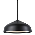 Ronde hanglamp Ø25 cm in zwart metaal met kunststof afwerking, dimbare LED-module 12W, IP20, kabel 300 cm