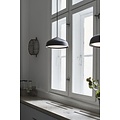 Runde Pendelleuchte Ø25 cm aus schwarzem Metall mit Kunststoffdetails, dimmbares 12W-LED-Modul, IP20, Kabel 300 cm
