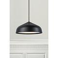 Round pendant lamp Ø25 cm in black metal with plastic finish, dimmable 12W LED module, IP20, 300 cm cable