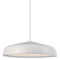 Pendelleuchte Ø40 cm, weiß, Metall und Kunststoff, LED-Modul 20W 230V, dimmbar, weißes Textilkabel 300 cm, IP20