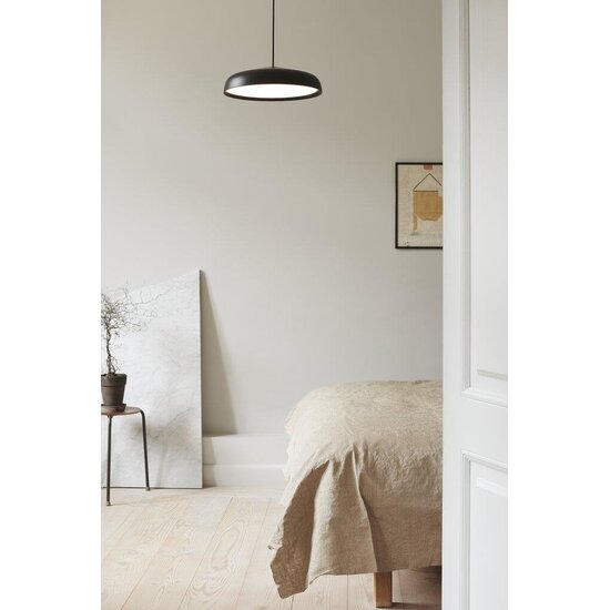 Nordlux minimalistische, moderne Pendelleuchte schwarz, Ø40cm, inkl. 20W LED-Modul, dimmbar