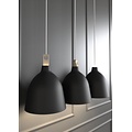 Pendelleuchte aus Metall und Holz, Ø29 cm, schwarz, E27-Fassung max. 60W, dimmbar mit kompatibler Lampe, IP20