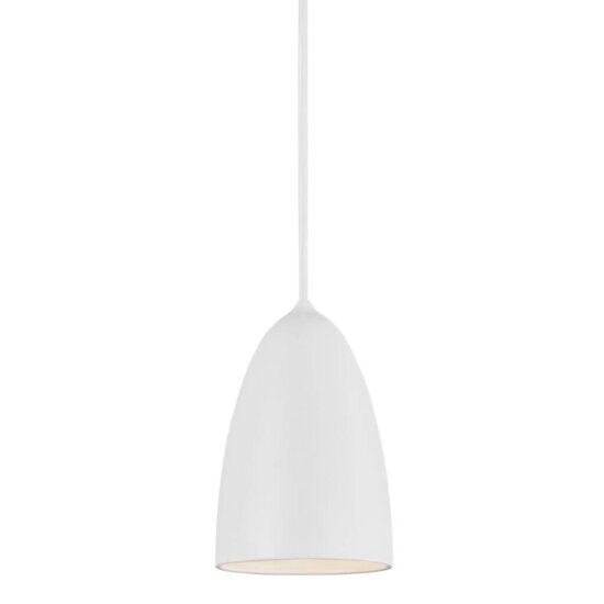 Cool Pendelleuchte aus Metall und Kunststoff, weiß/telegrau, Ø10 x H15 cm, GU10-Fassung max. 6W (Leuchtmittel nicht enthalten), IP20, Textilkabel 300 cm