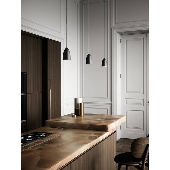 Nordlux Nordic Cool suspension noire Ø10cm GU10, abat-jour métal avec câble textile de 300cm