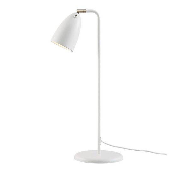 Lámpara de mesa de estilo retro, giratoria, blanco/telegris, metal con detalles de plástico, casquillo GU10 sin bombilla, IP20, altura 66 cm