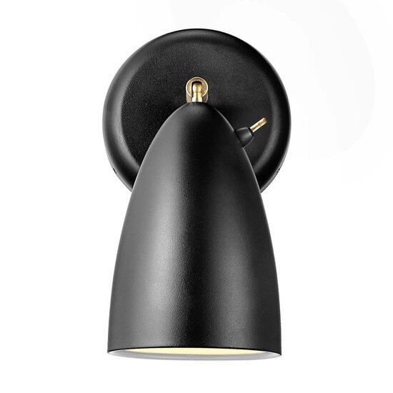 Aplique de pared giratorio estilo retro, metal negro, casquillo GU10 máx. 6W (no incl.), IP20, cable 250 cm
