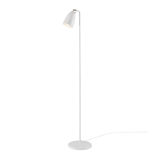 Retro floor lamp, rotatable shade, white/telegrey, height 140.8 cm, GU10 fitting max 6W, bulb not included