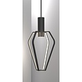 Lámpara colgante de diseño con 4 puntos de luz GU10, regulable, pantalla de metal negro, altura 47,5 cm, diámetro 27,5 cm, IP20.
