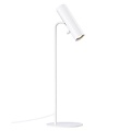Lámpara de mesa cilíndrica ajustable, metal blanco, GU10 máx. 8W (bombilla no incluida), altura 66 cm, IP20, regulable con bombilla compatible
