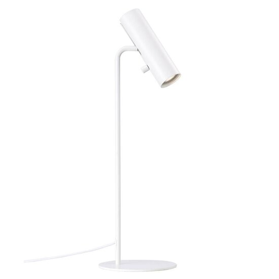 Cilindrische tafellamp verstelbaar, wit metaal, GU10 max. 8W (excl. lichtbron), hoogte 66 cm, IP20, dimbaar met dimbare lamp