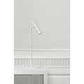 Lámpara de mesa cilíndrica ajustable, metal blanco, GU10 máx. 8W (bombilla no incluida), altura 66 cm, IP20, regulable con bombilla compatible