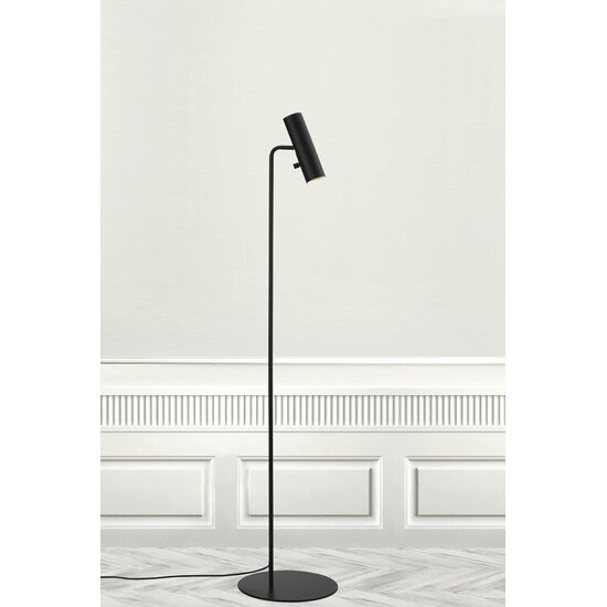 Lampadaire métal noir, 141 cm, bras orientable, douille GU10 max. 8W (ampoule excl.), IP20