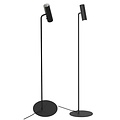 Lampadaire métal noir, 141 cm, bras orientable, douille GU10 max. 8W (ampoule excl.), IP20