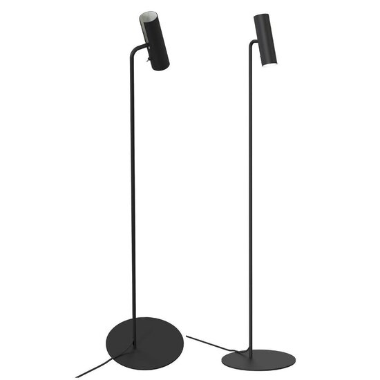 Lampadaire métal noir, 141 cm, bras orientable, douille GU10 max. 8W (ampoule excl.), IP20