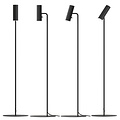 Lampadaire métal noir, 141 cm, bras orientable, douille GU10 max. 8W (ampoule excl.), IP20