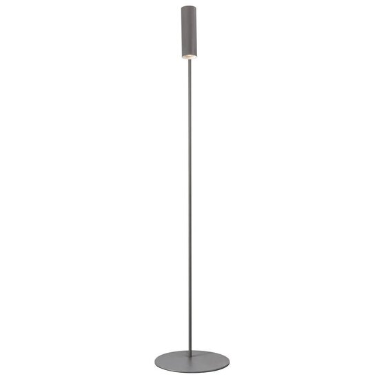 Lampadaire design scandinave, orientable, métal gris, 141 cm, douille GU10, gradable
