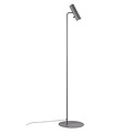 Lampadaire design scandinave, orientable, métal gris, 141 cm, douille GU10, gradable