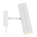 Adjustable wall lamp in metal, white, with GU10 socket (max 8W), IP20 and replaceable 200 cm cable