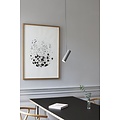 Cilindrische plafondlamp in grijs metaal, hoogte 27 cm, GU10 fitting max. 8W, IP20, dimbaar met geschikte lamp, kabel 300 cm
