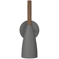 Nordlux slim, adjustable wall lamp grey, height 26cm, shade Ø7.5cm, GU10, wood and metal