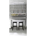 Graue Pendelleuchte mit Metallkorpus und Holzdetail, E27-Fassung, max. 40W, IP20, Höhe 35 cm