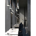 Hanglamp grijs met metalen body en houten detail, E27 fitting, max. 40W, IP20, hoogte 35 cm